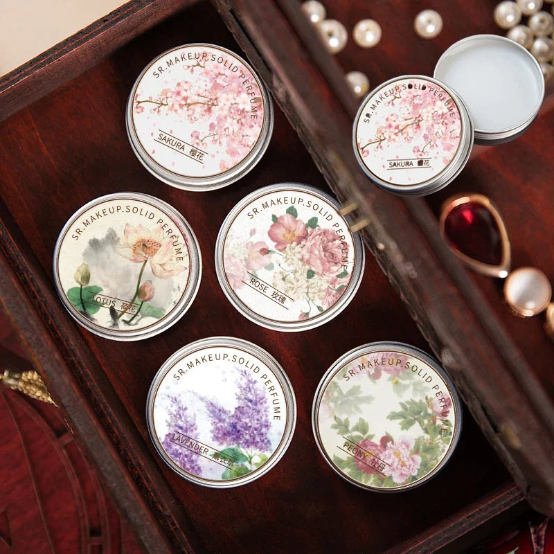 Woman Lavender Solid Perfume Portable Solid Balm Fresh Elegant Long-lasting Fragrances Cream Plant Flower Body Aroma Deodorants