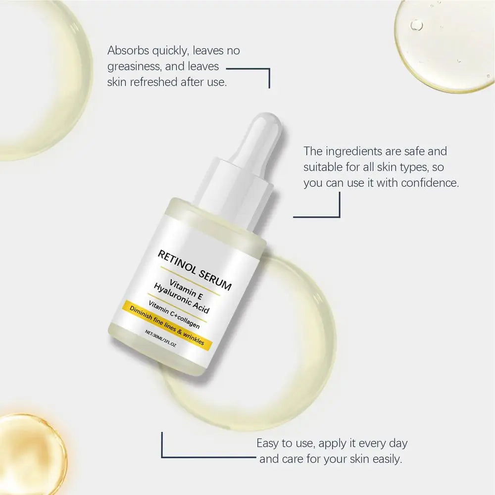 Retinol Face Serum Deep Moisturizing Younger Fade Fine Line Lifting Firming Repair Smooth Tighten Serum Hyaluronic Acid Serum