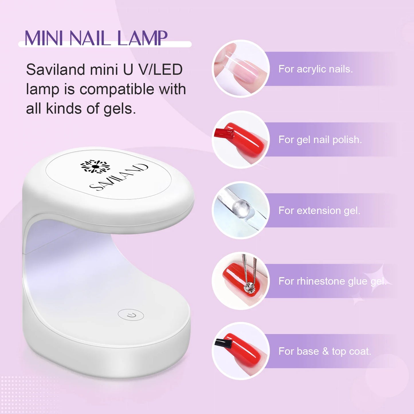 SAVILAND 500pcs Gel X Nail Kit For Extension Nail Tips Full Cover Press On Nails Sculpted Coffin Almond with UV LED Nail Lamp