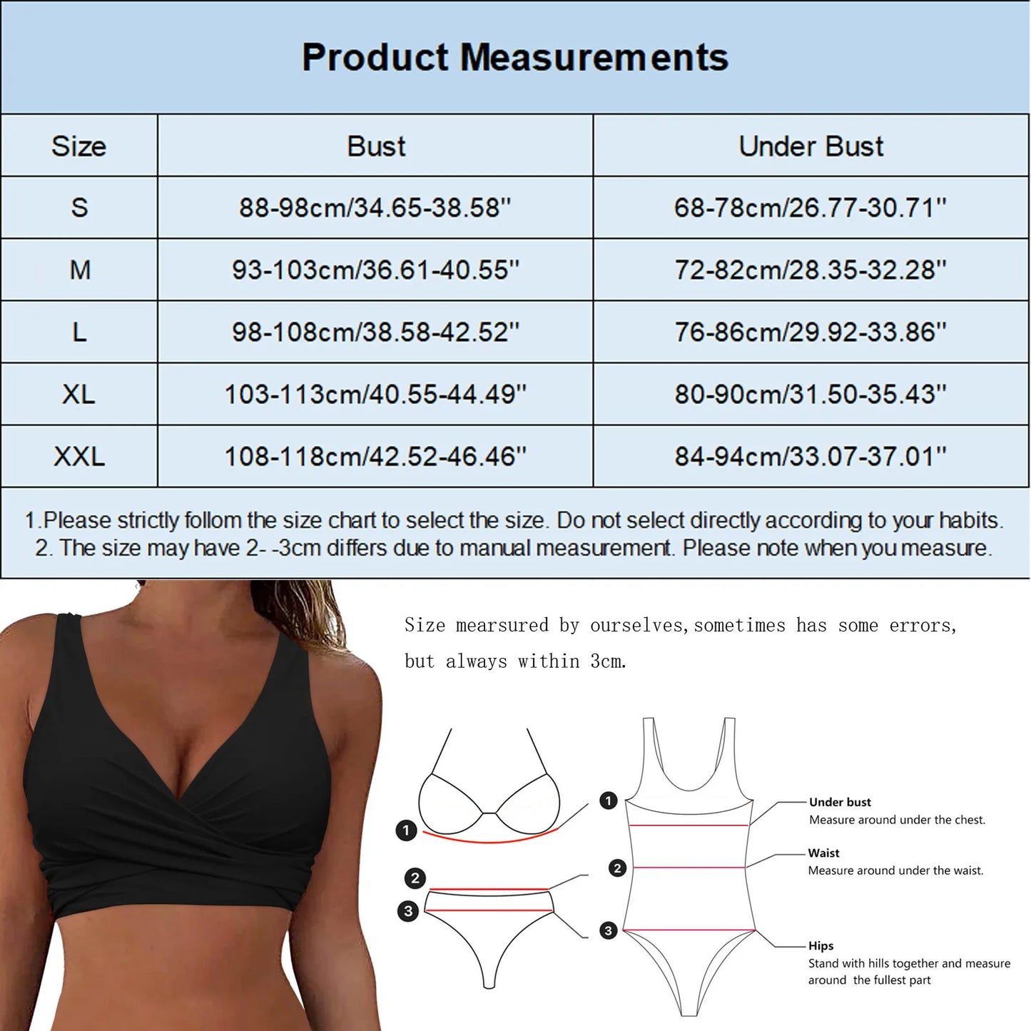 Full Coverage Bikini Top Push Up Swim Crop Top Tie Back Swimsuit For Women Lace Up Swimwear Sports Bras Underwire 2024 Trend