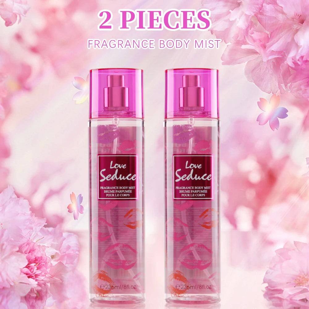 Women's Body Spray 2pcs 8 Fl Oz Hair & Body Fragrance Mist For Women LOVE SEDUCE Long-Lasting Perfume Spray, Perfect For Dating