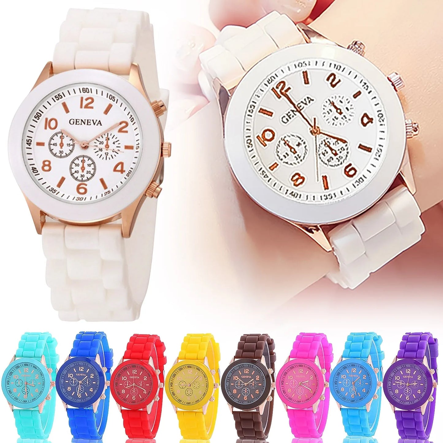 Multi-Color Women Watches Fashion Silicone Jelly Strap Quartz Watch Ladies Clothing Matching Life Waterproof Wrist Watch