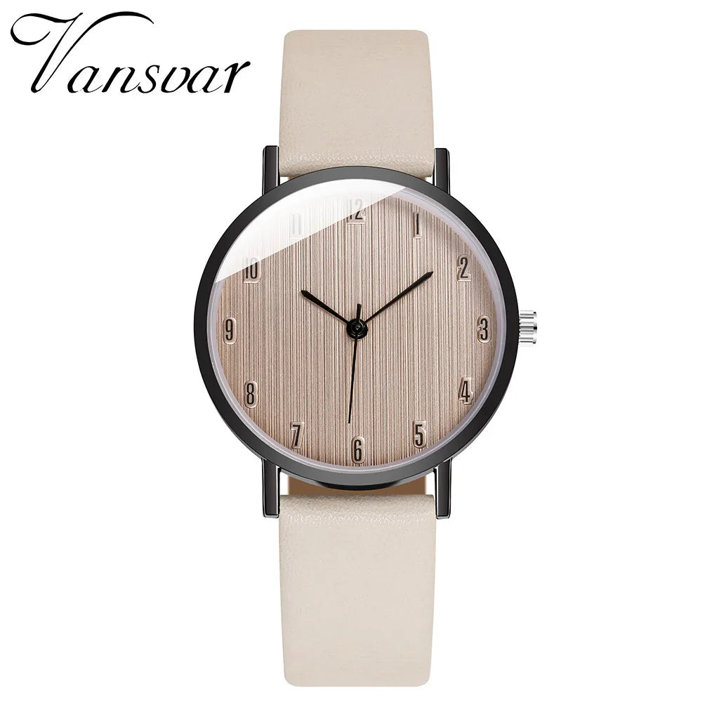 Women's Quartz Leather Bnewv Strap Watch Analog Wrist Watch Fashionable Simple Style Quartz Wristwatch Reloj Mujer Free Shiping