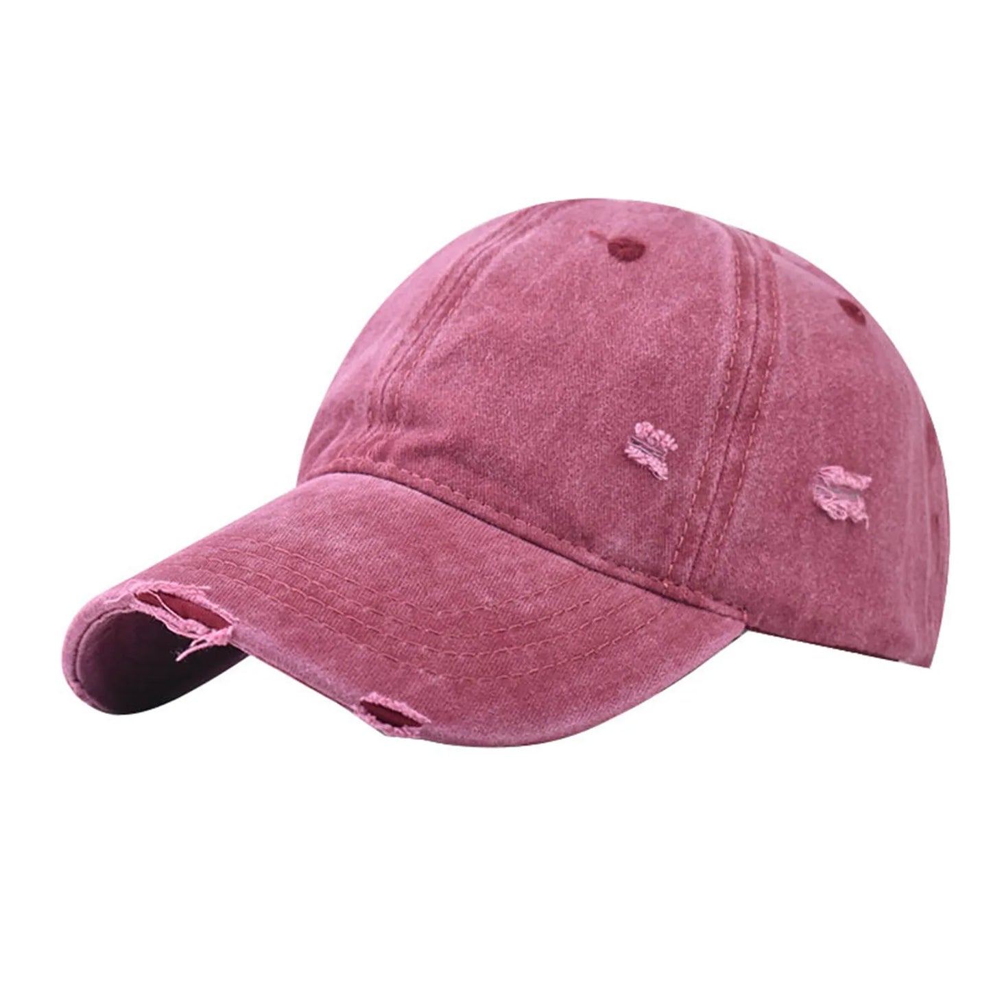 Denim Washed Ripped Baseball Caps Women Men Multicolored Raw Edge Trucker Caps Sunshade Ragged Outdoor Hollow Peaked Caps