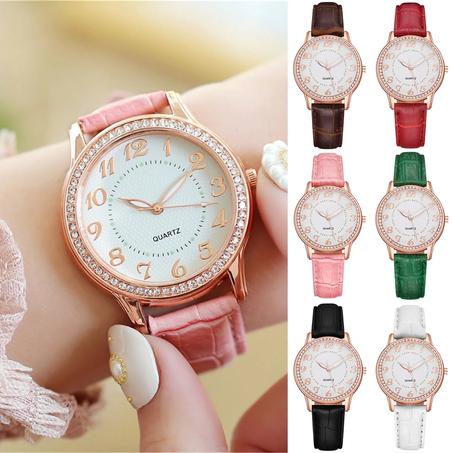 Luxury Quartz Wristwatch Female Ladies Diamond Luxury Watch Belt Watch Fashionable Simple Style Quartz Wristwatch Reloj Mujer