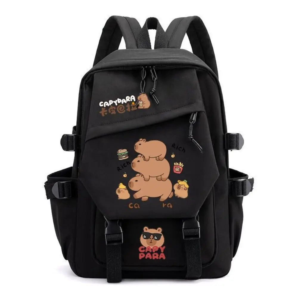 Waterproof Capybara Backpack Large Capacity Alleviate Burden School Bag Protecting Spine Widen Straps Backpack for Students