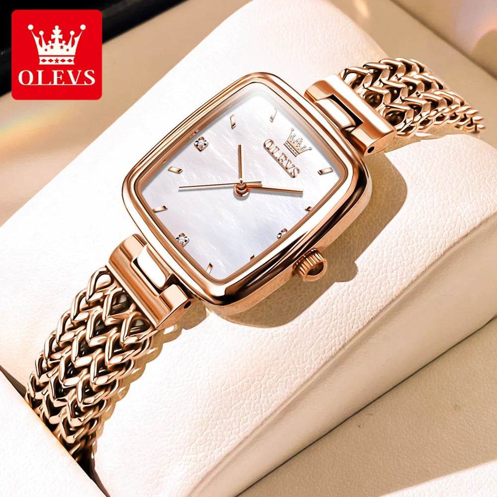 OLEVS Original Certification Brands Women's Watches Trend Simple Atmosphere Stainless Steel Waterproof Quartz Wrist watch Luxury