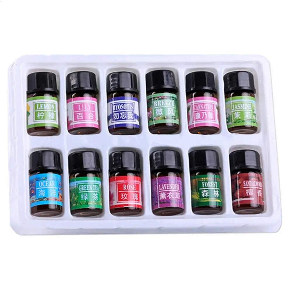 12pcs/lot 3ML Aromatherapy Aromatic Plant Water-soluble Essential Oil Set Humidifier Aromatherapy Spa Bath Massage Essential Oil