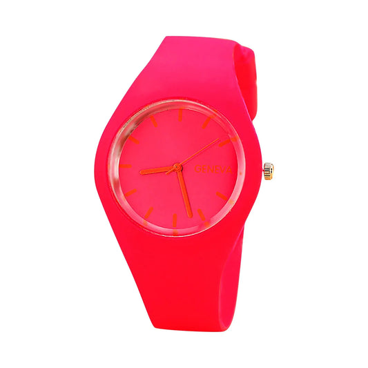 Ladies Solid Pattern Wristwatch Clock Silicon Strap Wrist Watches Fashion Women Casual Digital Watches Relojes Para Mujer