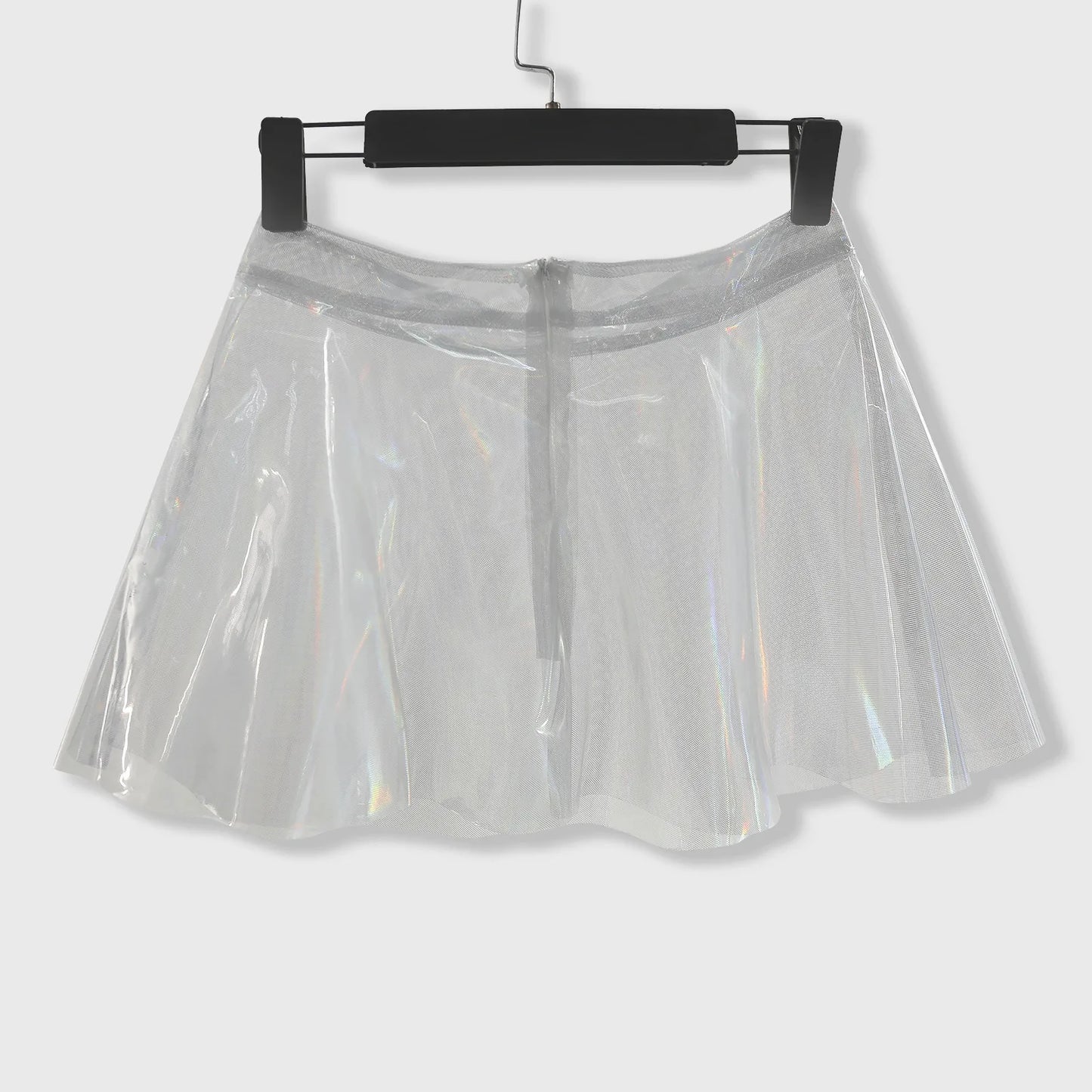 Skirts for Women Women Flared Pleated Skirts Shiny See Through Mini Skirt High Waist Clubwear Novelty High Waist Pleated Skirt