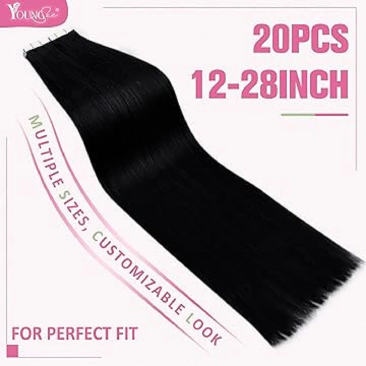 YoungSee Tape in Hair Extensions Skin Weft  Double Sided Tape 100% Human Hair Premium Luxurious Salon Quality 30-50G