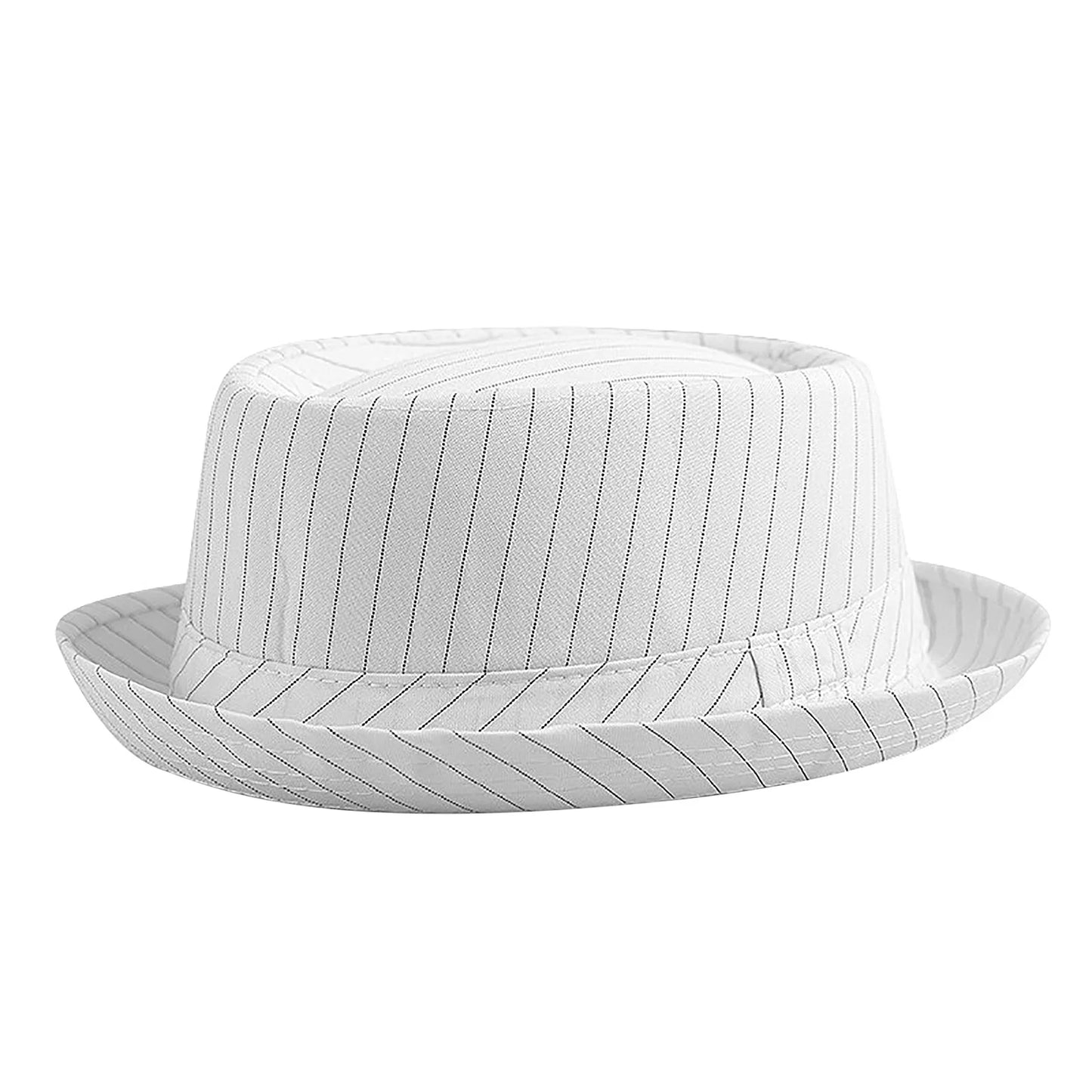 2024 Casual Fashion Men Striped Short Hat Brim Fedoras Classic Neutral Soft Tweed Dress Hat Suitable for Camping and Hiking