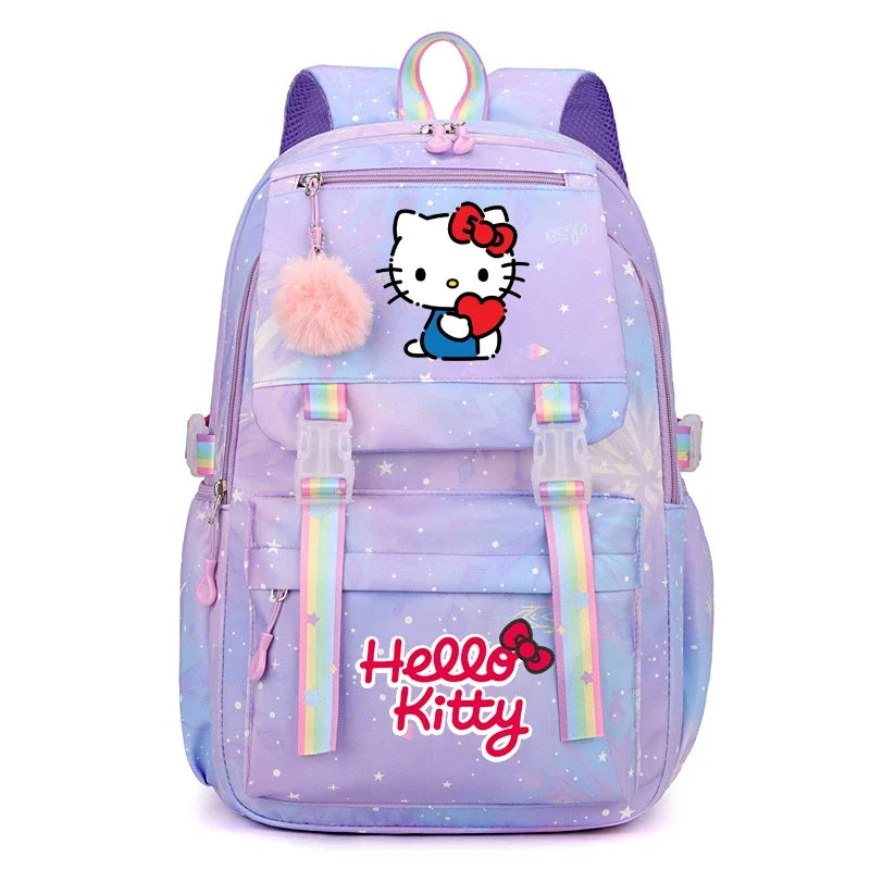 Kuromi & Cinnamoroll Large Capacity Backpack, Lightweight Cute Daypack, Cartoon Schoolbag, Girl Casual Travel Commute Knapsack