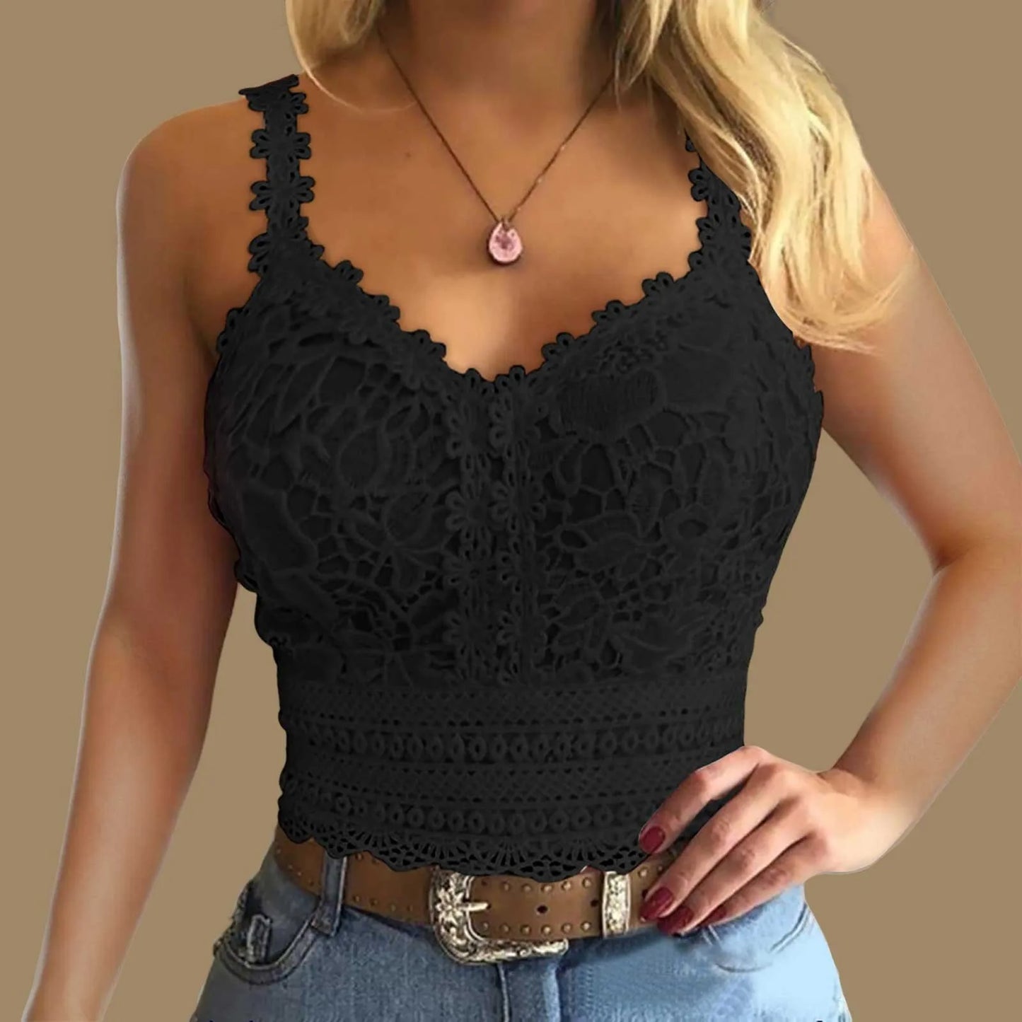 Active Tops For Women Fashion Lace Strap Splice V Neck Tank Vest Shirt Crop Top Female Streetwear Y2k Cropped Basics Tees