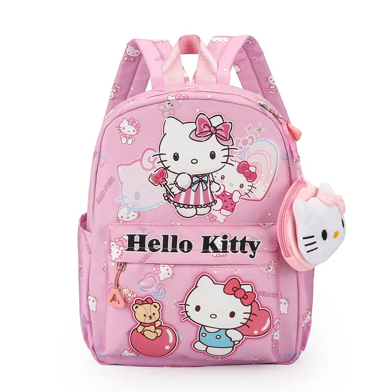 Kuromi & Cinnamoroll Backpack With Coin Purse, Hello Kitty Cartoon Schoolbag, Girl Casual Travel Commute Knapsack For Daily Use