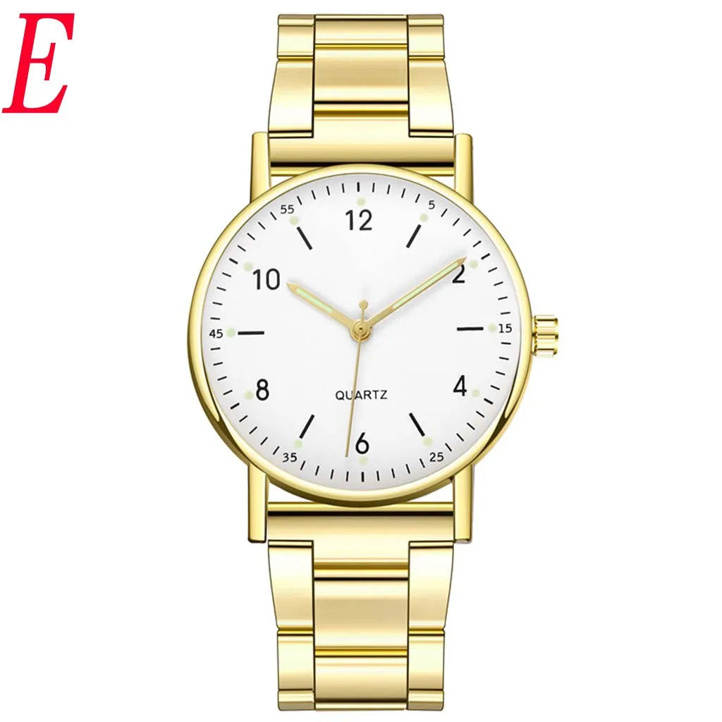 Ladies High-end Quartz Watch Stainless Steel Luminous Dial Leisure Watch Fashionable Simple Style Quartz Wristwatch Reloj Mujer