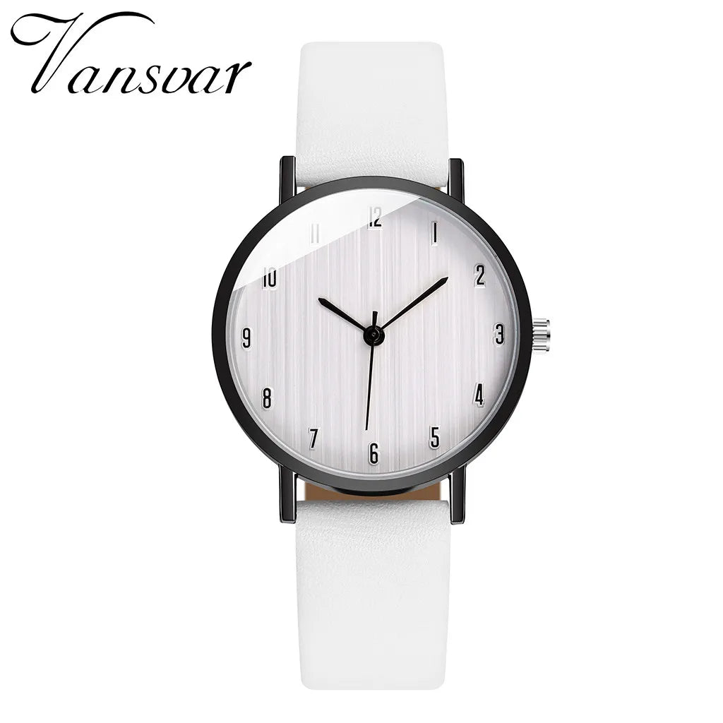 Women's Quartz Leather Bnewv Strap Watch Analog Wrist Watch Fashionable Simple Style Quartz Wristwatch Reloj Mujer Free Shiping