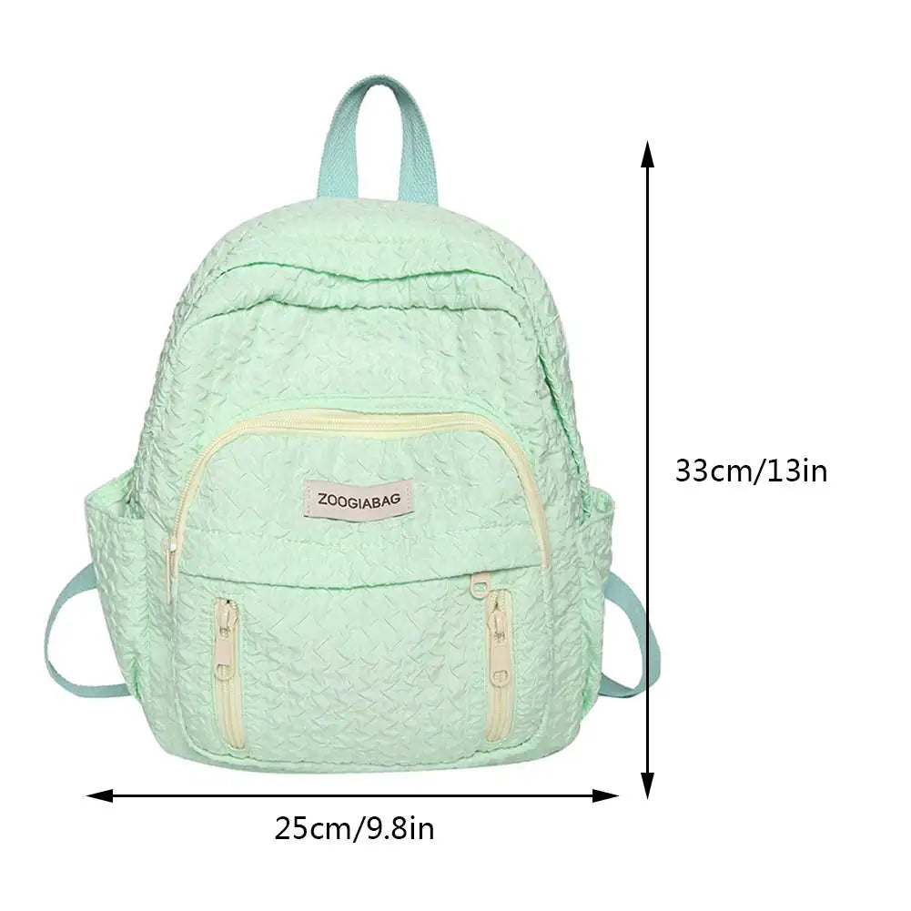 Kawaii Kids School Bag Cute Strawberry Embroidery Student Mochila Dots Multi-Pocket Nylon Fashion College for Teenager Girl