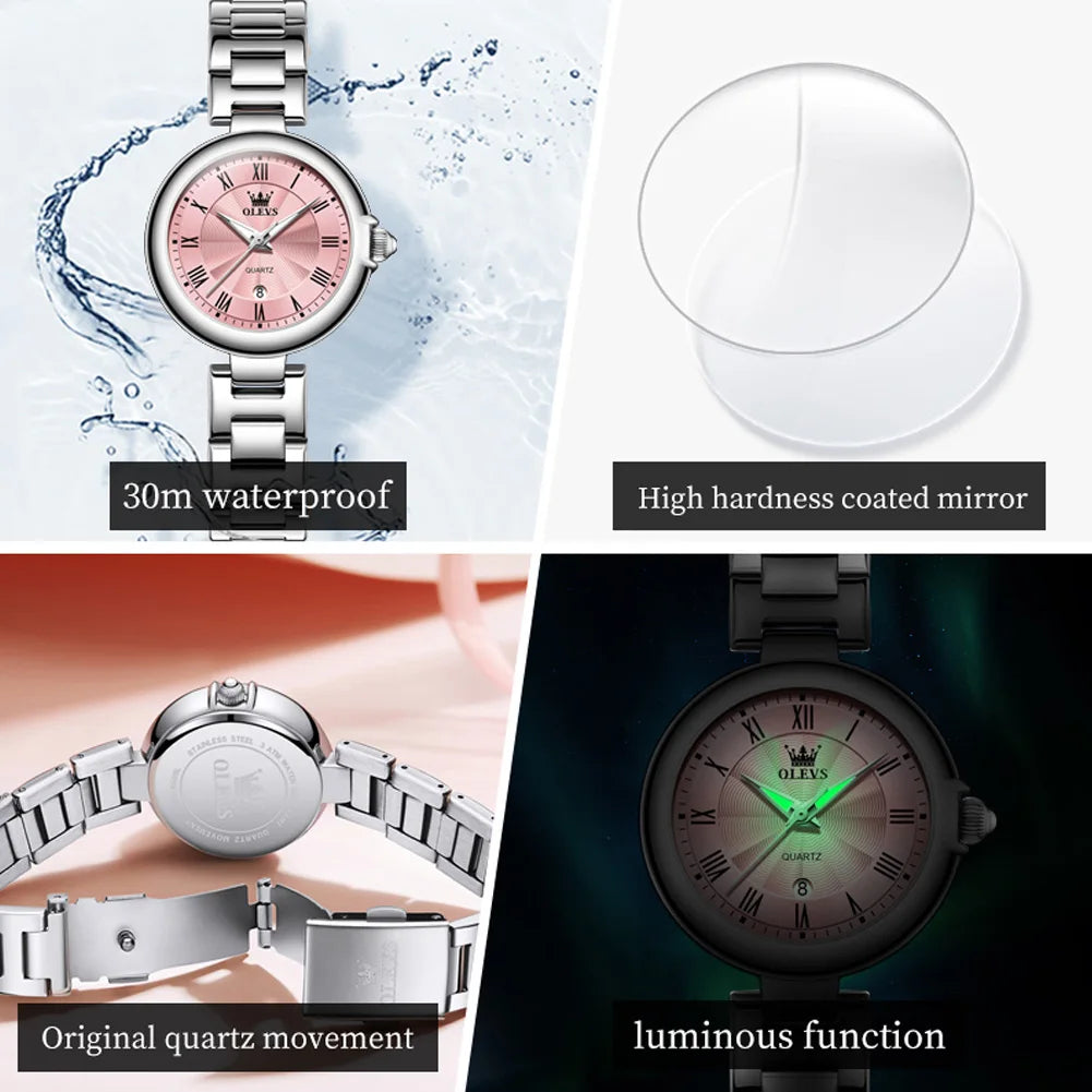 OLEVS 5608 Luxury Brand Women's Watch Classic Fashion Waterproof Luminous Calendar Watch Elegant Quartz Women Watch Reloj Hombre