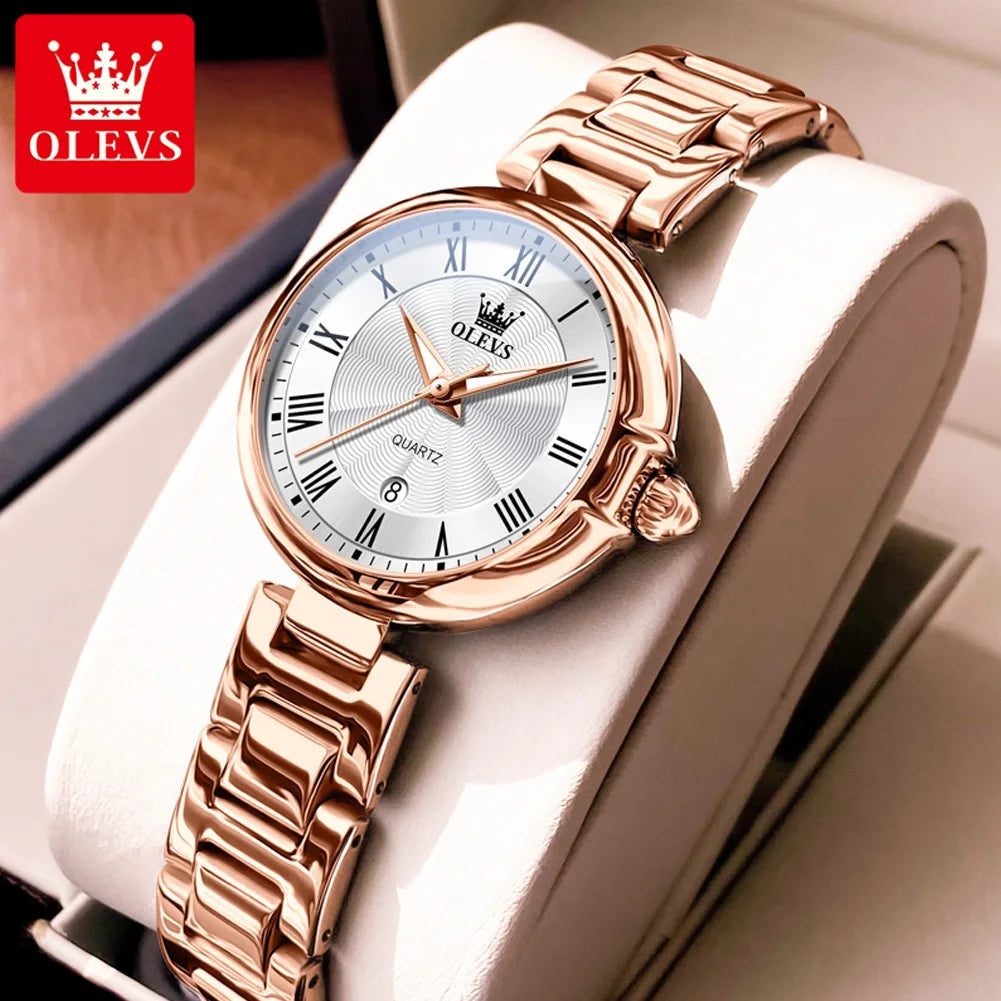 OLEVS 5608 Luxury Brand Women's Watch Classic Fashion Waterproof Luminous Calendar Watch Elegant Quartz Women Watch Reloj Hombre