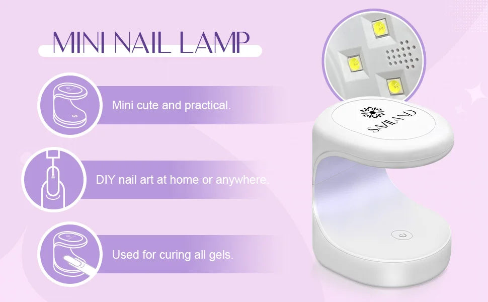 SAVILAND 500pcs Gel X Nail Kit For Extension Nail Tips Full Cover Press On Nails Sculpted Coffin Almond with UV LED Nail Lamp