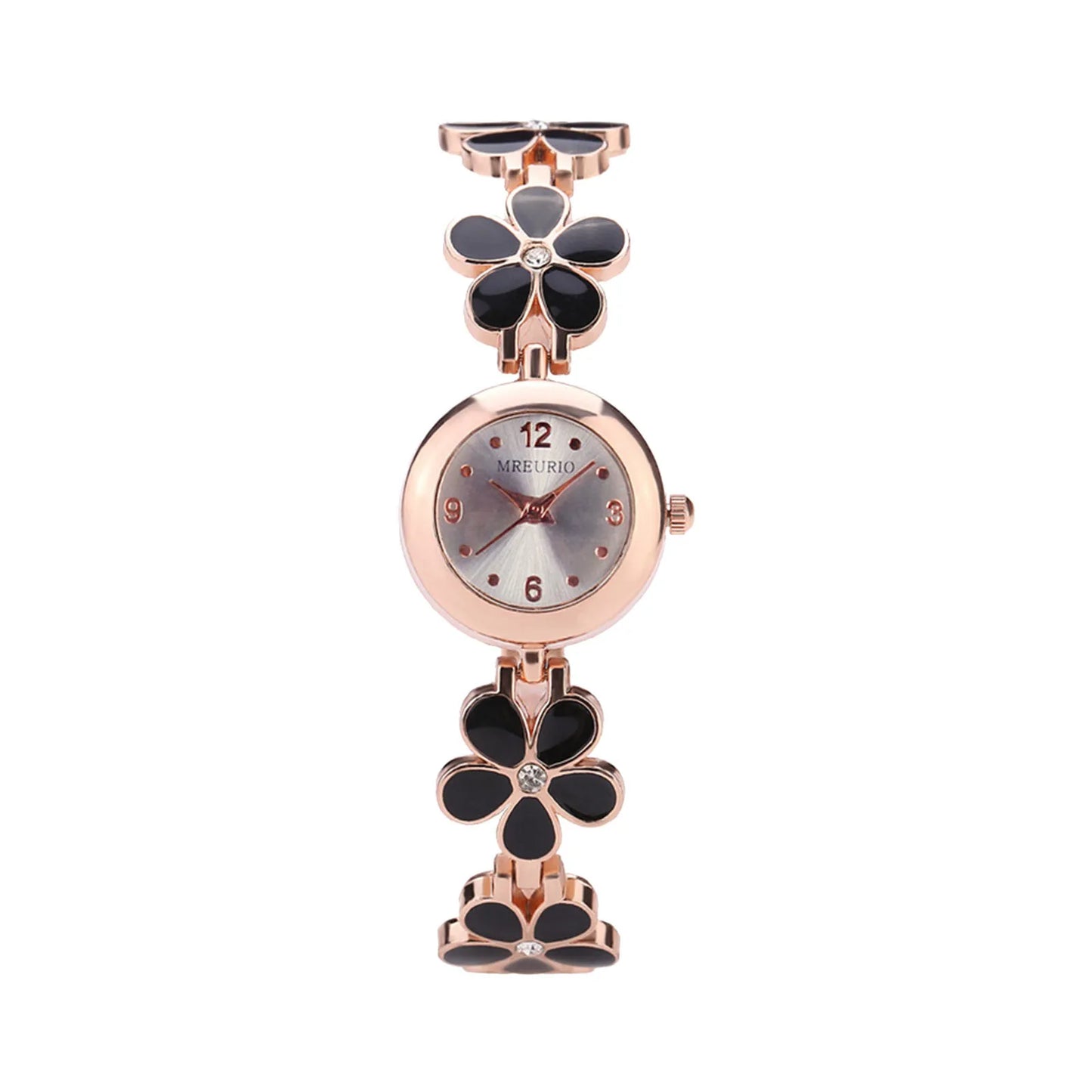 Ladies Quartz Watch New Flower Rose Gold Bracelet Wrist Watch Elegant Stainless Steel Strap Watch For Women Montre Femme Relojes