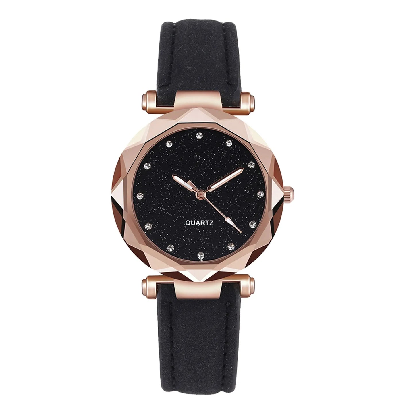 Women'S Wristwatch Stars Little Point Frosted Belt Watch Dotted With Roman Scale Watch Trend Female Watch Leather Strap Reloj