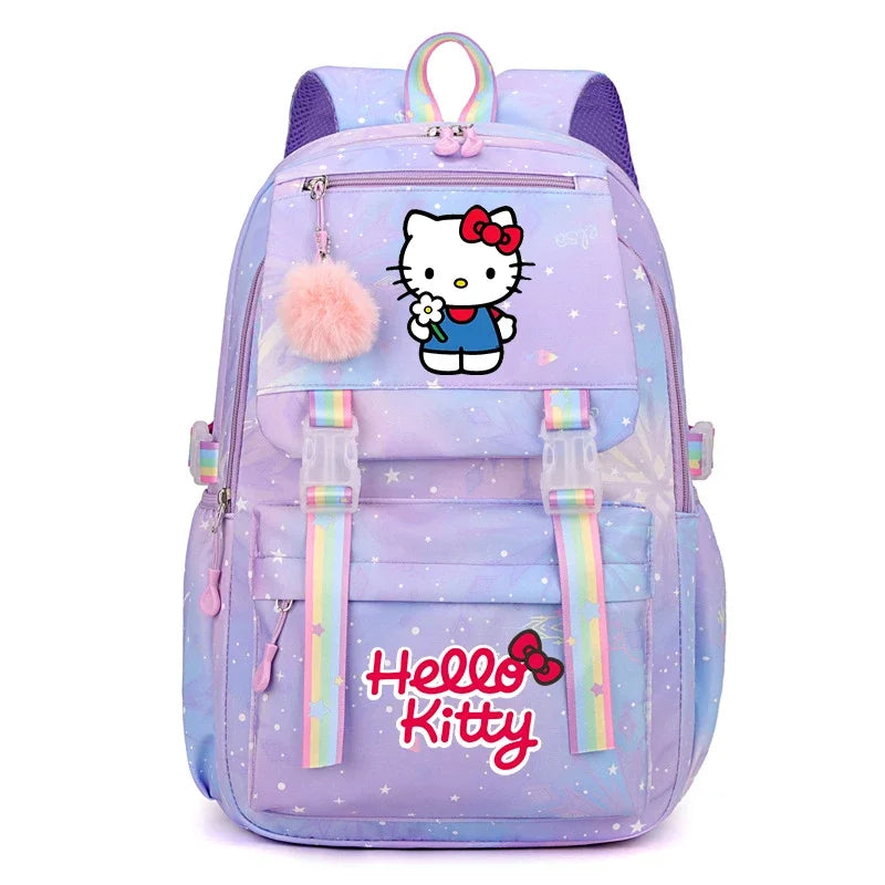 Kuromi & Cinnamoroll Large Capacity Backpack, Lightweight Cute Daypack, Cartoon Schoolbag, Girl Casual Travel Commute Knapsack