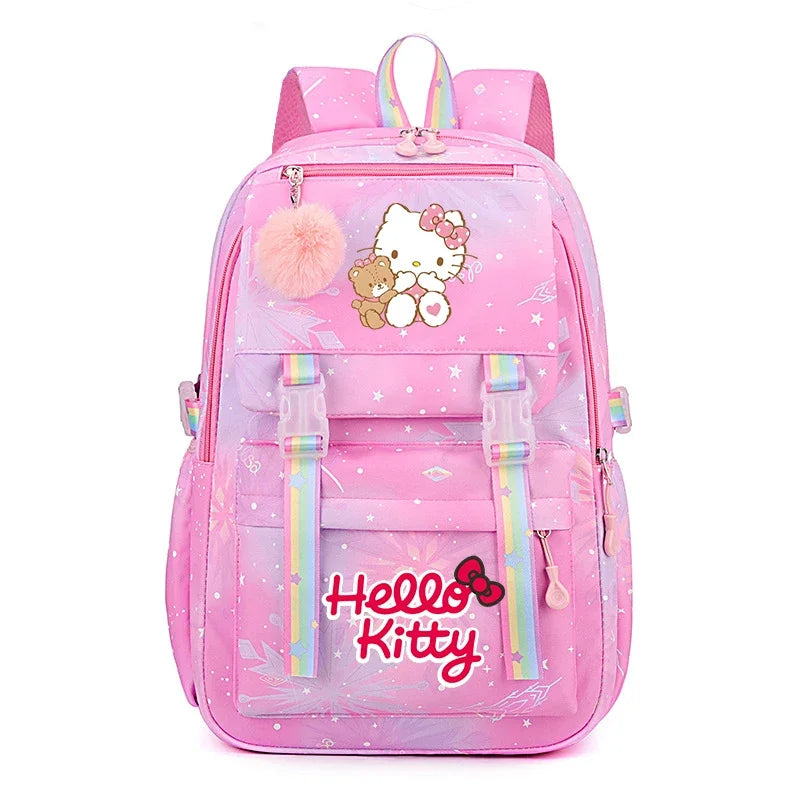 Kuromi & Cinnamoroll Large Capacity Backpack, Lightweight Cute Daypack, Cartoon Schoolbag, Girl Casual Travel Commute Knapsack