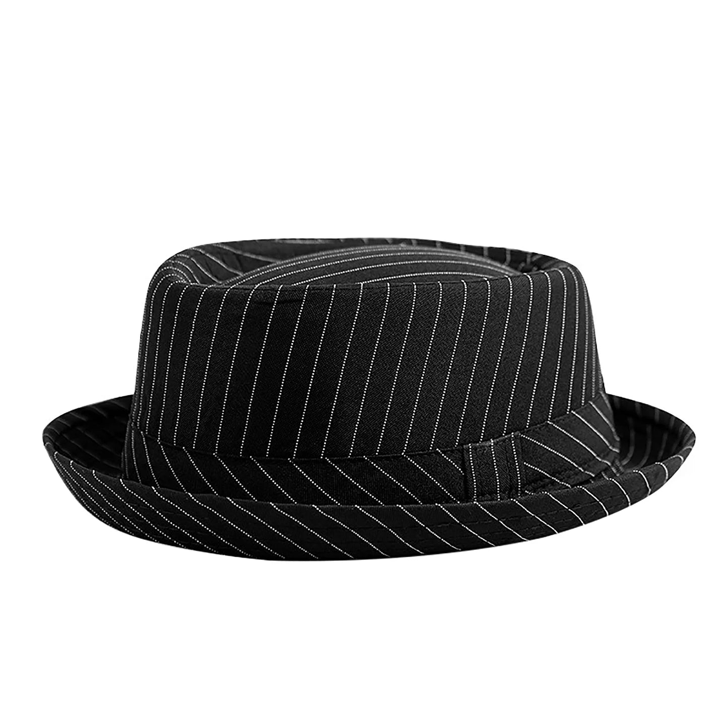 2024 Casual Fashion Men Striped Short Hat Brim Fedoras Classic Neutral Soft Tweed Dress Hat Suitable for Camping and Hiking