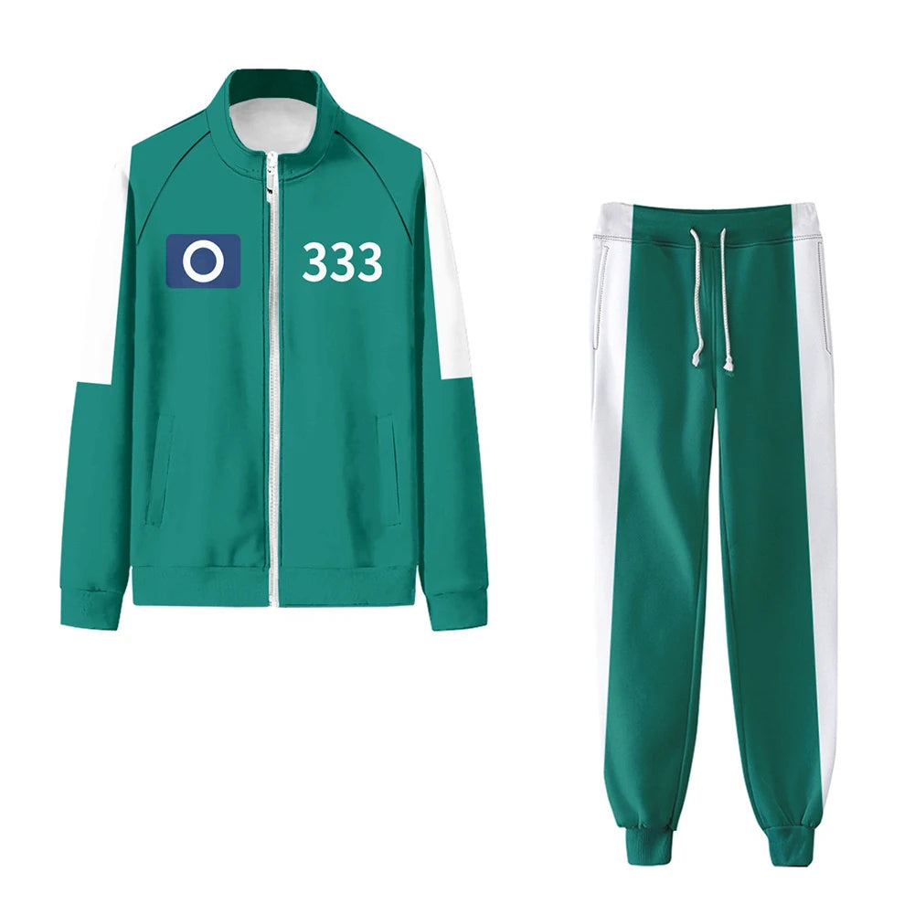 Calamari Game Cosplay Costume Player Korea Disguise Men Hoodies Number 001 230 333 456 TrackSuit Outfits Adult Player Costume