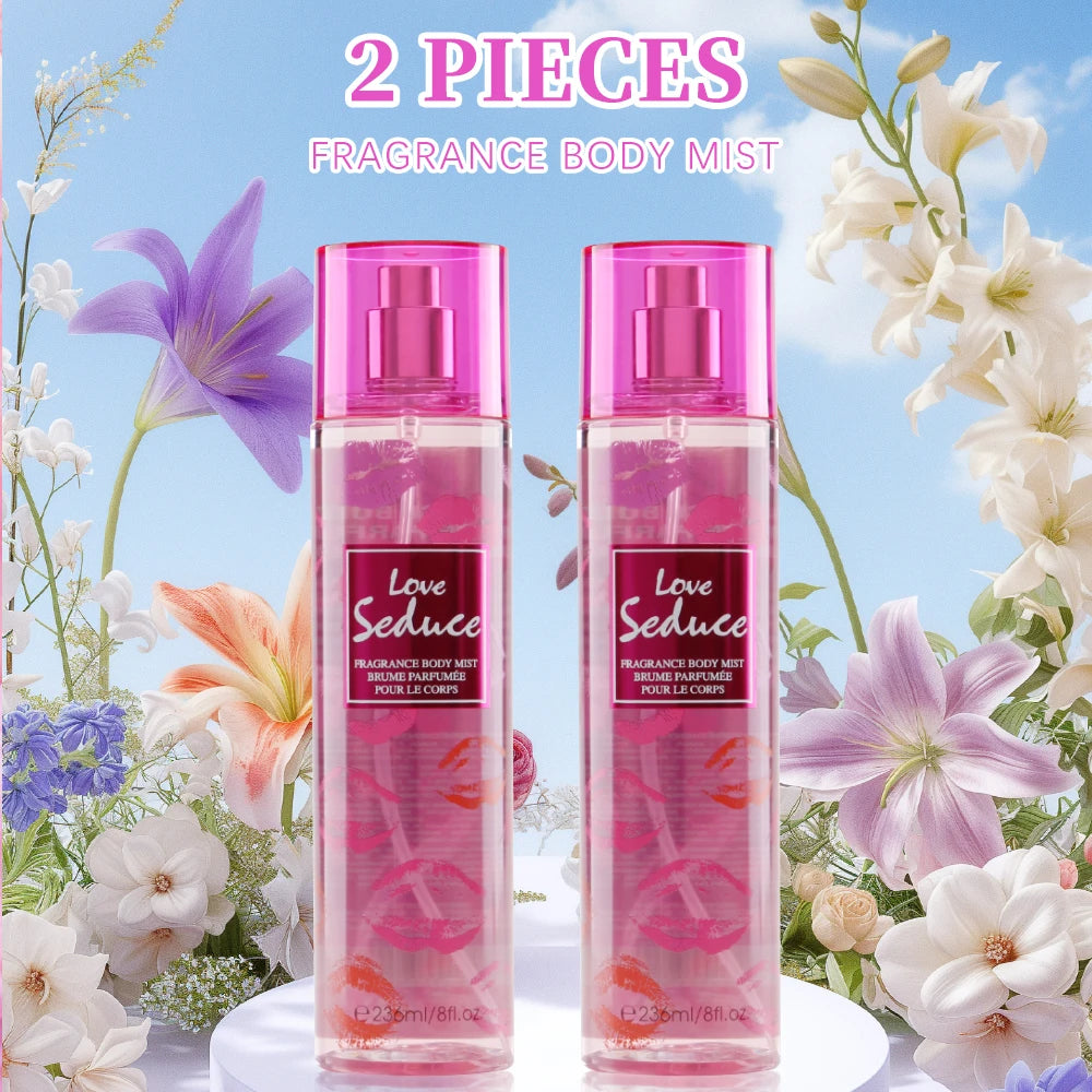 Women's Body Spray 2pcs 8 Fl Oz Hair & Body Fragrance Mist For Women LOVE SEDUCE Long-Lasting Perfume Spray, Perfect For Dating