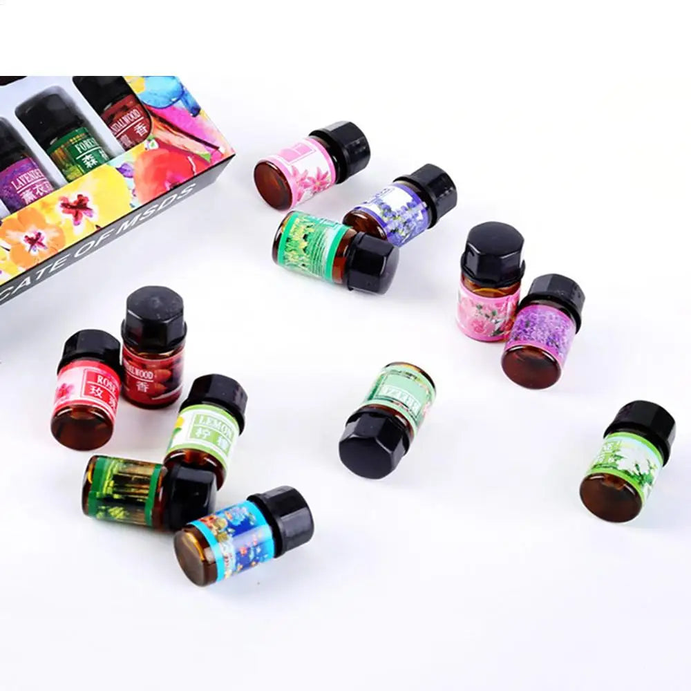 12pcs/lot 3ML Aromatherapy Aromatic Plant Water-soluble Essential Oil Set Humidifier Aromatherapy Spa Bath Massage Essential Oil