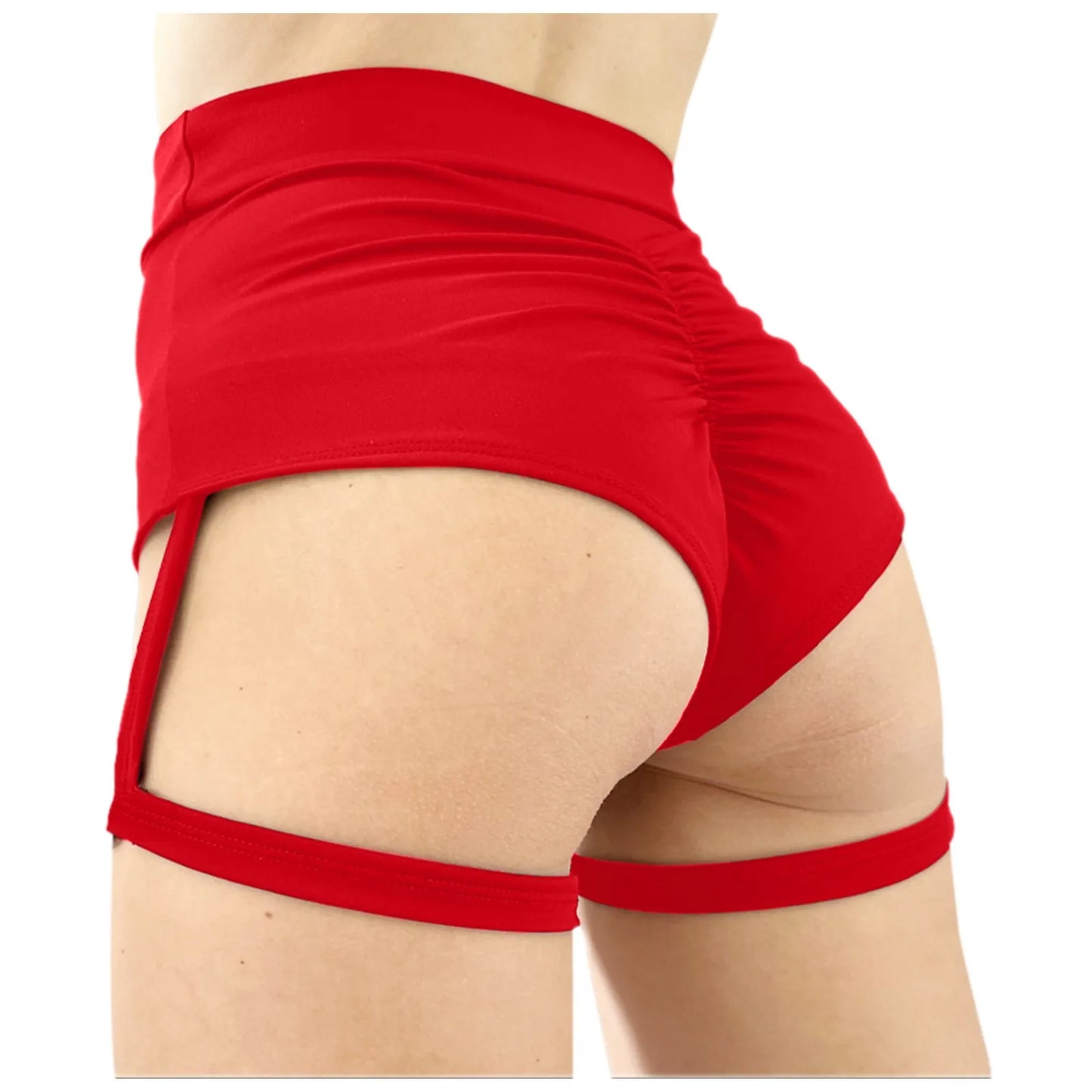 Sexy Hot Pants For Women Yoga Clothes Garters Solid High Waisted Athletic Shorts Buttocks Peach Pleated Butt Crack Sport Shorts