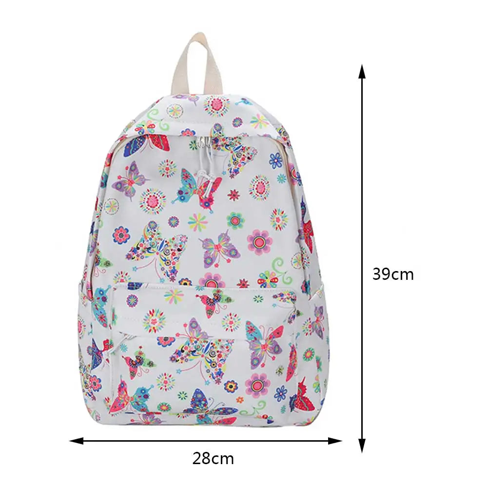 Kawaii Kids School Bag Cute Strawberry Embroidery Student Mochila Dots Multi-Pocket Nylon Fashion College for Teenager Girl