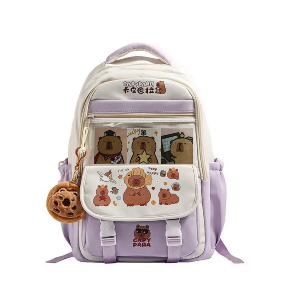 Capibara Backpack 2025 New Model Cute School Bag Fashion Cartoon Print Campus Backpack Teenager's Back to School Backpack