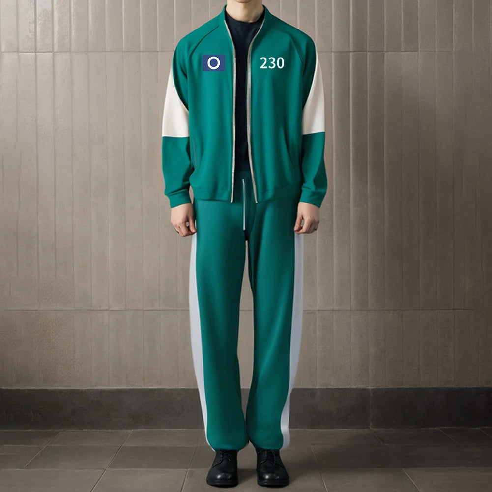 Calamari Game Cosplay Costume Player Korea Disguise Men Hoodies Number 001 230 333 456 TrackSuit Outfits Adult Player Costume