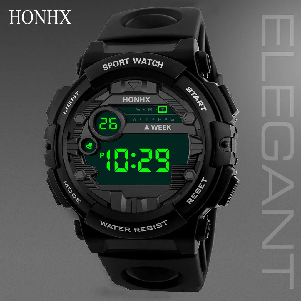 Honhx Luxury Mens Digital Led Watch Date Sport Men Outdoor Electronic Watch Waterproof Outdoor Sports Fitness Military Watches