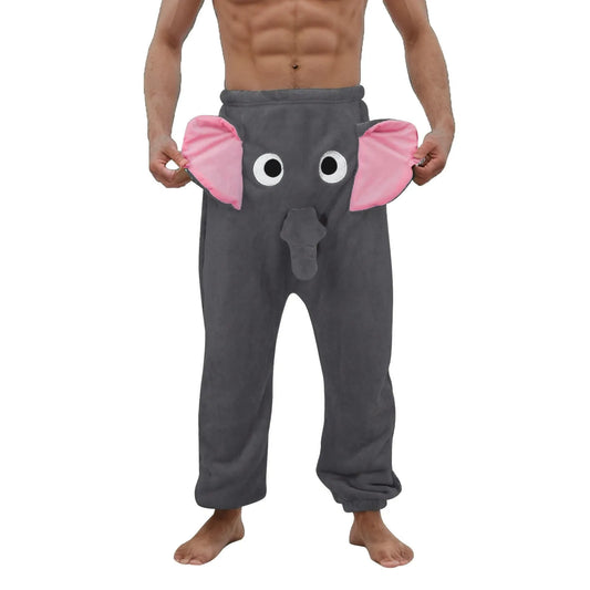 Elephant Boxer Men's Pajama Pants Flannel Funny Novelty Shorts Humorous Pants Gift Animal Pants Male Comfortable Men Trousers