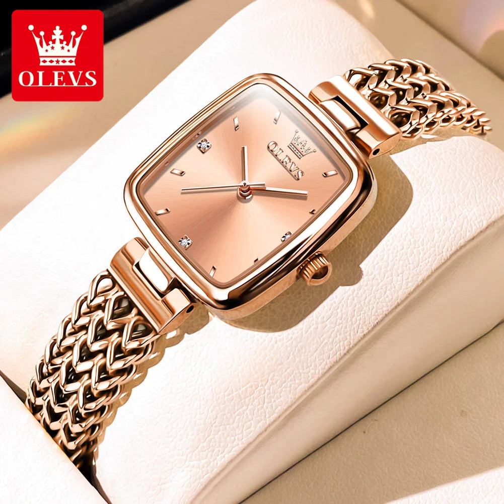 OLEVS Original Certification Brands Women's Watches Trend Simple Atmosphere Stainless Steel Waterproof Quartz Wrist watch Luxury