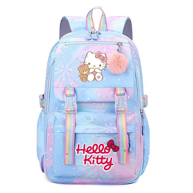 Kuromi & Cinnamoroll Large Capacity Backpack, Lightweight Cute Daypack, Cartoon Schoolbag, Girl Casual Travel Commute Knapsack