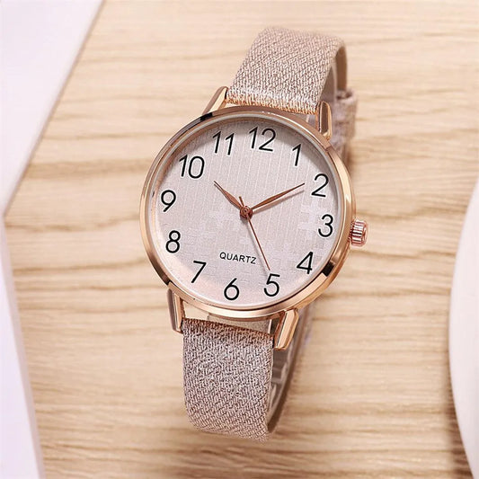 Round Dial Retro Watch Ladies Casual Elegant Belt Watches Korean Fashion Simple Design Quartz Watch Reloj Mujer Lujo Alta Gama