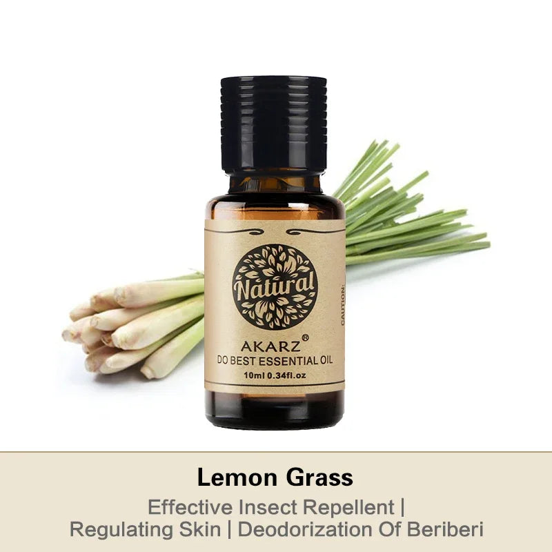 AKARZ Lemon Grass Essential Oil Natural Aromatherapy Prevent Beriberi Mosquito Repellent Relax Lemon Grass Oil