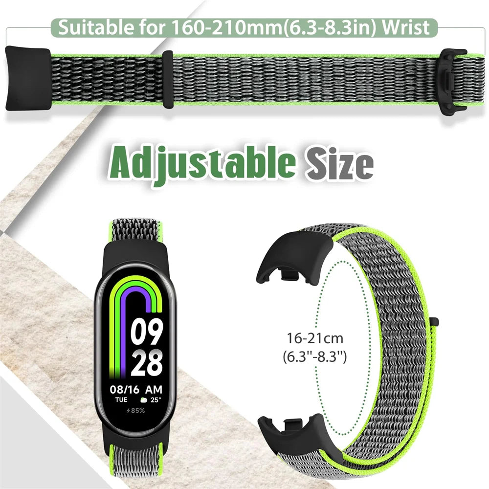 Nylon loop watchband For Xiaomi mi Band 8 smartwatch Sport miband8 NFC Correa Breathable Replacement Bracelet smart band 8 Strap