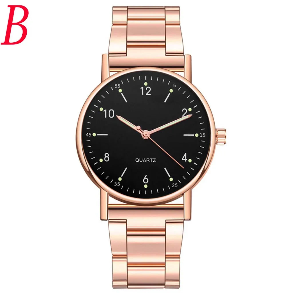 Ladies High-end Quartz Watch Stainless Steel Luminous Dial Leisure Watch Fashionable Simple Style Quartz Wristwatch Reloj Mujer