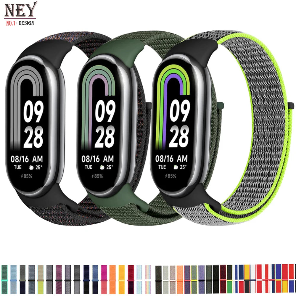 Nylon loop watchband For Xiaomi mi Band 8 smartwatch Sport miband8 NFC Correa Breathable Replacement Bracelet smart band 8 Strap