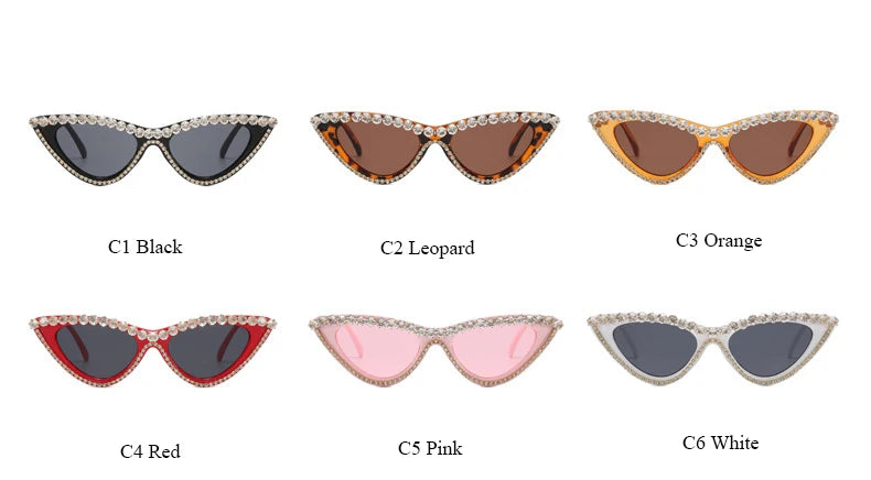 2022 New Cat Eye Rhinestone Classic Sunglasses Noble Luxury Designer Glasses UV400 Trend Lunettes De Soleil Pour Femmes