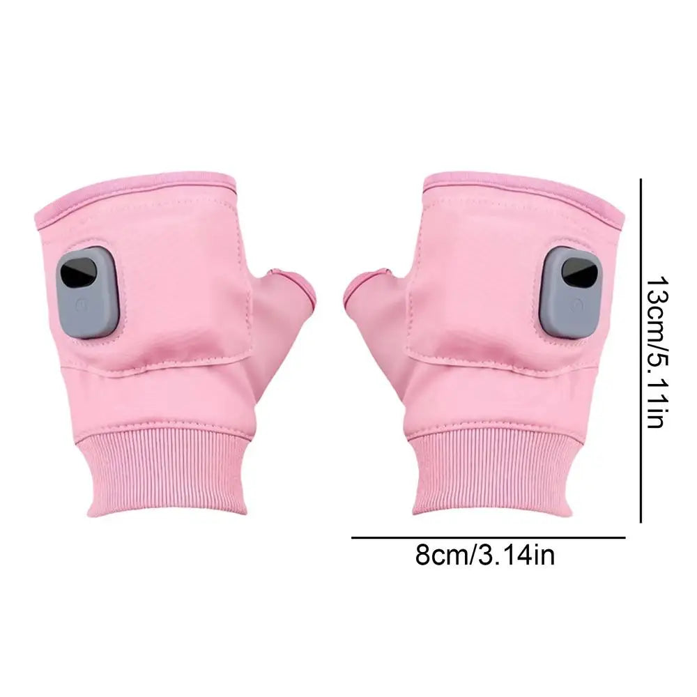 1Pair Unisex USB Electric Heating Winter Outdoor Heated Gloves Half Finger Touchscreen Warmer Mitten for Outdoor Hiking