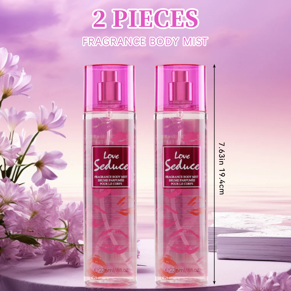 Women's Body Spray 2pcs 8 Fl Oz Hair & Body Fragrance Mist For Women LOVE SEDUCE Long-Lasting Perfume Spray, Perfect For Dating