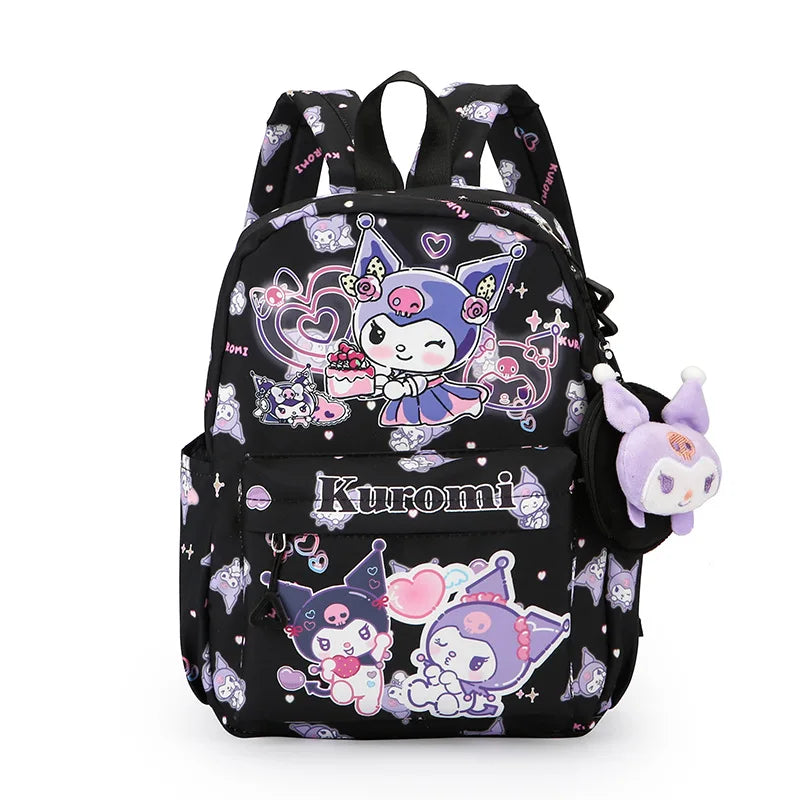 Kuromi & Cinnamoroll Backpack With Coin Purse, Hello Kitty Cartoon Schoolbag, Girl Casual Travel Commute Knapsack For Daily Use